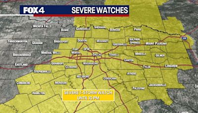 Dallas weather: Severe thunderstorm warnings, watches in place across North Texas