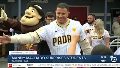 Manny Machado visits Paradise Hills to award tickets for attendance challenge