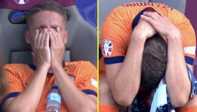 Dutch star left on verge of tears after being taken off just 33 minutes into tie