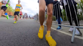 British runner claims world record for running a marathon in Crocs