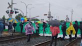 Pro-Palestinian activists block a railway line on Montreal's South Shore