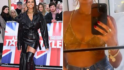 Alesha Dixon sizzles in sheer gold bra and denim hot pants