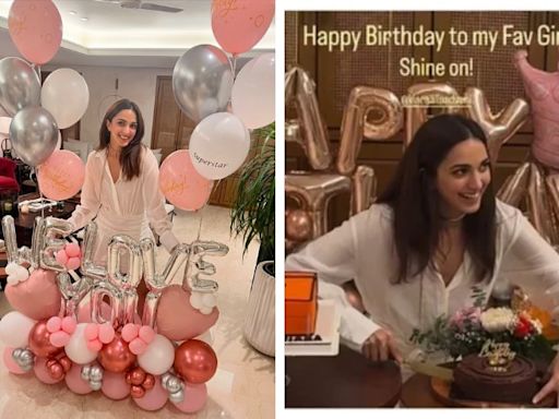 Inside Kiara's Birthday Bash: Heart Balloons, Chocolate Cake, Flowers And Surprise by Sidharth