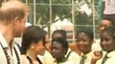 Prince Harry and Meghan leave school in Abuja after kicking off a mental health summit
