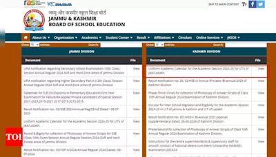 JKBOSE Academic Calendar 2024-25 Released: Class 10, 12 Exams in March; Download Schedule Here - Times of India