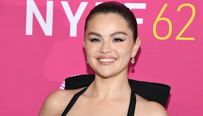 Selena Gomez’s Plunging Tuxedo Dress Was A Sexy Take On Corpcore