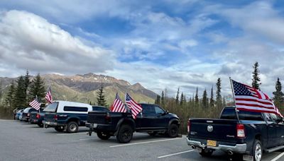 American flag convoy visits Denali