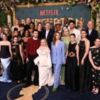 Crew and cast members attend the premiere for season 3 of "Bridgerton," one of Netflix's most popular TV series