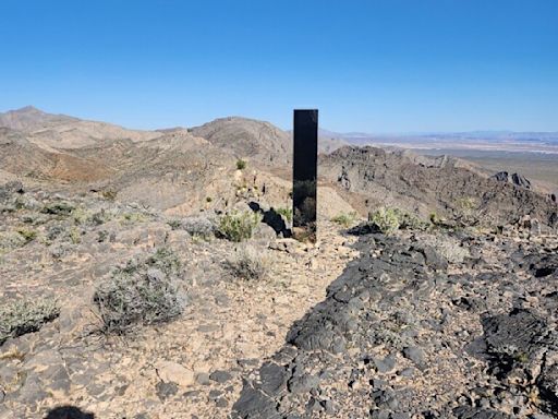 Shiny monolith removed from mountains outside Las Vegas. How it got there is still a mystery