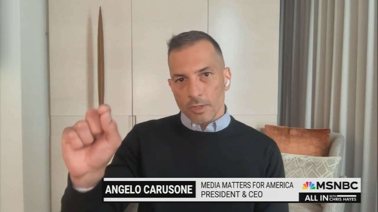 On MSNBC's All in, Angelo Carusone discusses Fox News priming its audience to believe the 2024 election is rigged against Trump