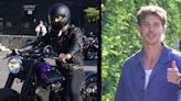 Austin Butler Looks Effortlessly Cool on the Back of a Motorcycle During ‘Bikeriders’ Event