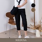 現貨【MEDUSA 曼度莎】亞麻素面切接休閒長褲 - 2色（M-XL）｜涼感 休閒褲 女褲子