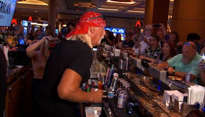 Hulk Hogan bartends at Seminole Hard Rock in Tampa