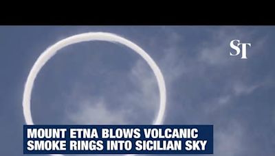 Mount Etna Volcano Blowing Perfect Smoke Rings