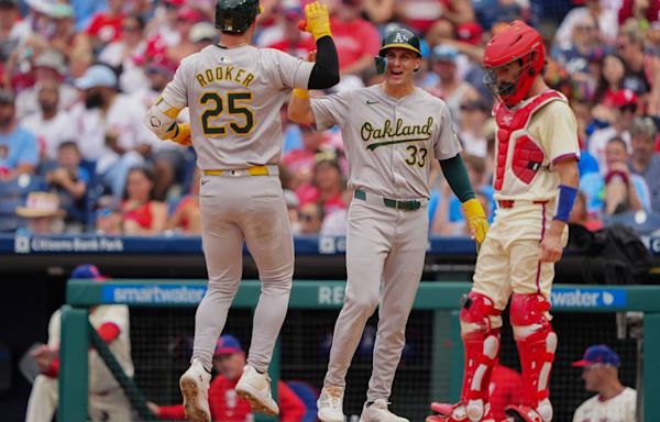 Oakland A's hit eight home runs in scorching 18-3 win over Philadelphia Phillies