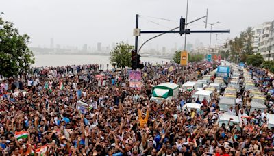 Cops Remain on Toes as Huge Crowds Throng Route of Indian Team's Victory Parade - News18