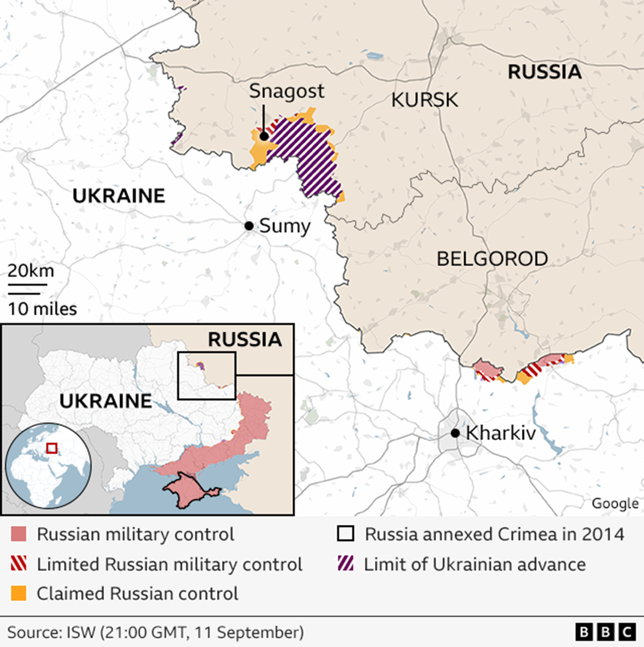 Russia claims start of fightback in Kursk region