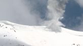 Helicopter drops "turkey bombs" for avalanche mitigation along Independence Pass in Colorado