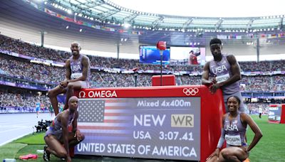 2024 Paris Olympics: U.S. mixed 4x400-meter relay team sets world record