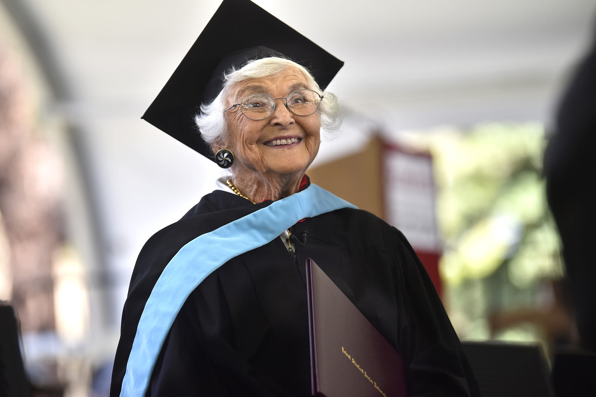 Her master’s degree was on hold during WWII. She just received it at age 105.