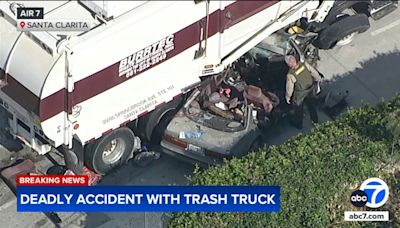 Man killed in crash involving trash truck in Canyon Country area