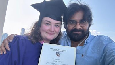 Pawan Kalyan's wife Anna Lezhneva rejoices as she receives Master of Arts Degree from University of Singapore