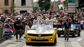 Driver parade through Le Mans city center final stop for Garage 56 team before 24-hour race