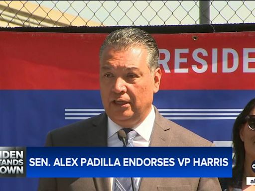 CA Sen. Alex Padilla backs Kamala Harris in presidential campaign