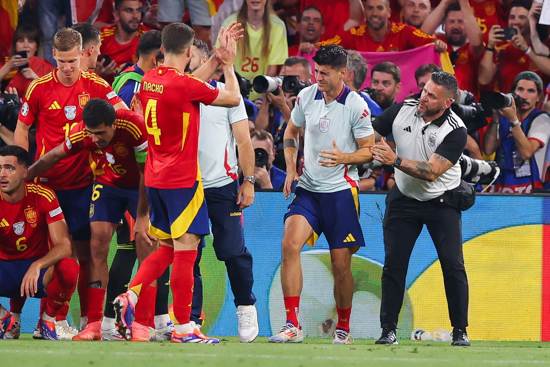 Euro 2024: Spain’s Álvaro Morata injured by security guard after fan runs onto field in win vs. France