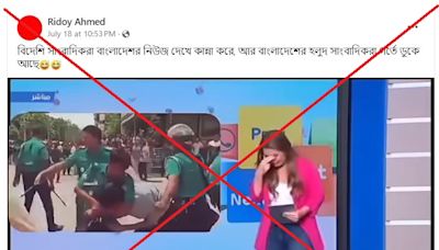 Altered footage does not show 'news anchor crying about Bangladesh police brutality'