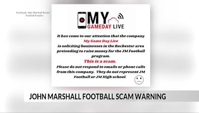 John Marshall football team issues scam warning