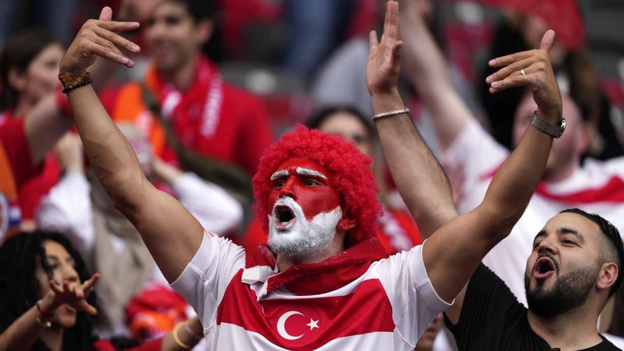 Turkey supporters make controversial hand gesture on way to stadium and in it for Euro 2024 match