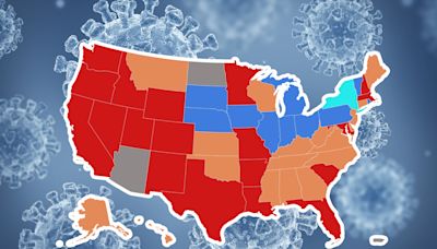 COVID map shows surge in states with "very high" levels in wastewater