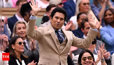 Watch: Global sports icons, including India's Sachin Tendlukar, welcomed to the Royal Box at Wimbledon 2024 | Tennis News - Times of India