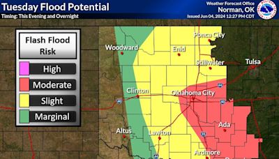Oklahoma weather: Oklahoma City at risk for severe thunderstorms, flash flooding Tuesday evening