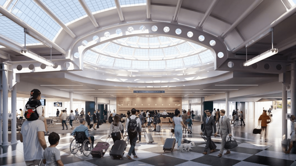 Renderings show what new concourse at O'Hare Airport could look like as part of 'once-in-a-generation' renovation project