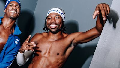 Topless Noah Lyles hits the catwalk at New York Fashion Week event