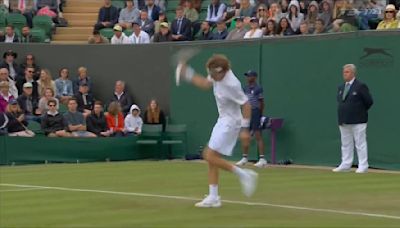 Rublev hits himself SEVEN times with his racquet in Wimbledon meltdown