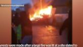 Six arrested as gardaí come under attack after fire was lit at site slated to house asylum seekers in Wicklow