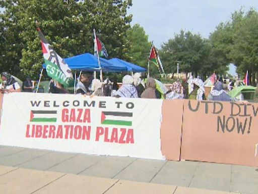 Gaza protest encampment set up at University of Texas at Dallas campus