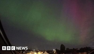 Northern Lights captured glowing over Nottingham