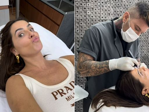 Deborah Secco faz tatuagem para camuflar as olheiras; veja o procedimento