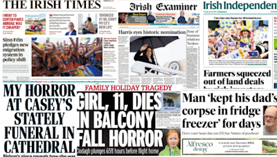 What the papers say: Tuesday's front pages - Homepage - Western People