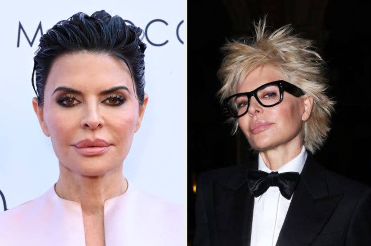 Lisa Rinna Debuted Her New Dramatically Platinum Blonde Hair During Paris Fashion Week, And The Comparisons Are Hilarious