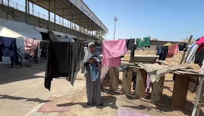 Gaza's biggest soccer stadium is now a shelter for thousands of displaced Palestinians