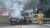 Car catches on fire at Riverdale AutoZone