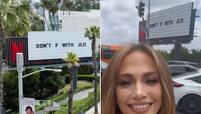 Jennifer Lopez Visits Netflix's 'Don't F with JLo' Billboard: 'Just a Little Friendly Reminder!'