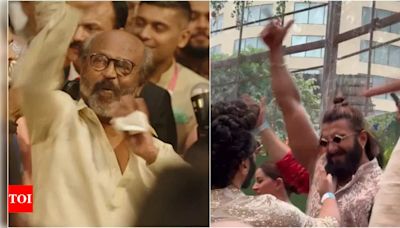 ...s wedding: Rajinikanth dances with Mukesh Ambani, Anant Ambani, Anil Kapoor, and Ranveer Singh to 'Gallan Goodiyaan' in baraat - WATCH | Hindi...