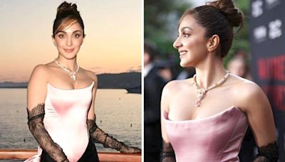 Cannes 2024: Kiara Advani exudes glam in off-shoulder silk pink and black gown paired with lace gloves and a bow at Cinema Gala dinner, see pics 2024 : Bollywood News - Bollywood Hungama