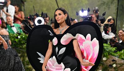 Demi Moore stuns at the Met Gala in gown made out of vintage wallpaper